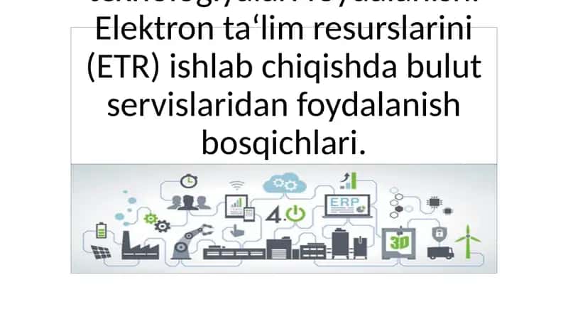 Bulut servislaridan foydalanish bosqichlari