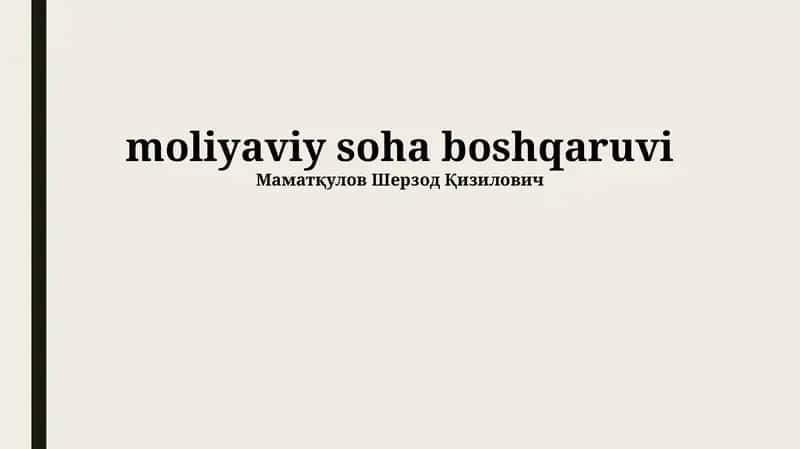Moliyaviy Sektordagi Axloqiy Muammolar