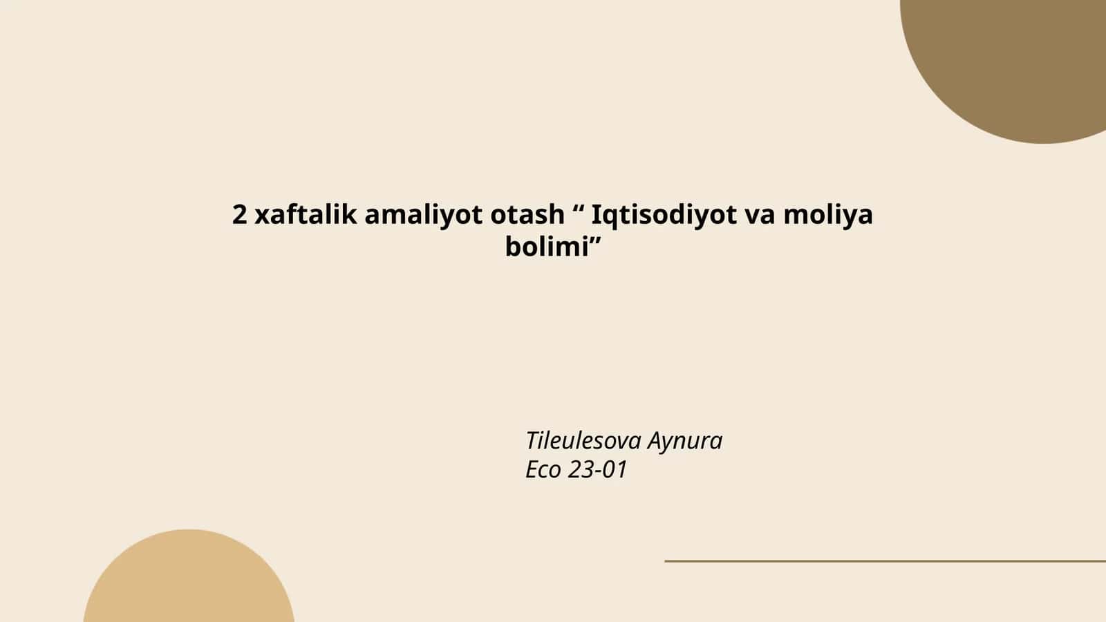 Korxona moliyaviy hisobotlarini tayyorlash va tahlil qilish