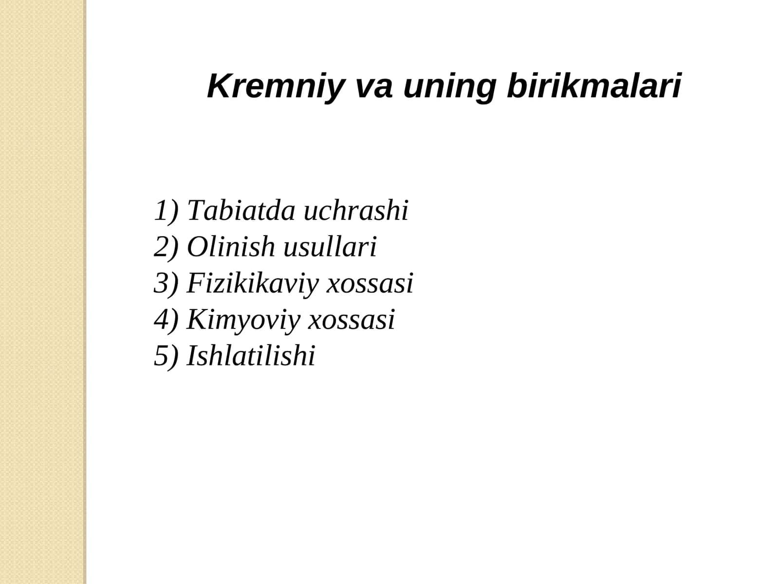 Kremniy va uning birikmalari
