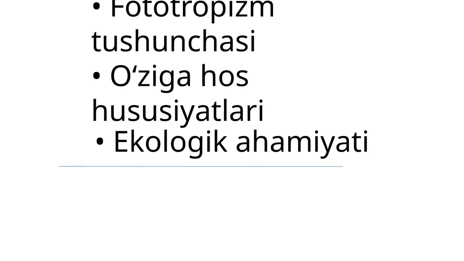 Fototropizm tushunchasi
