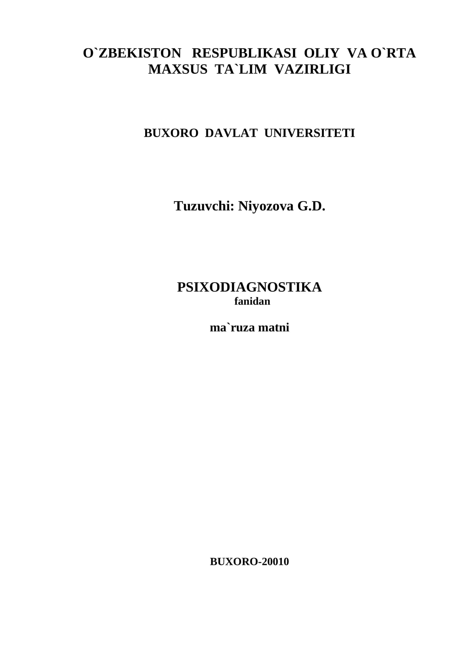 PSIXODIAGNOSTIKA