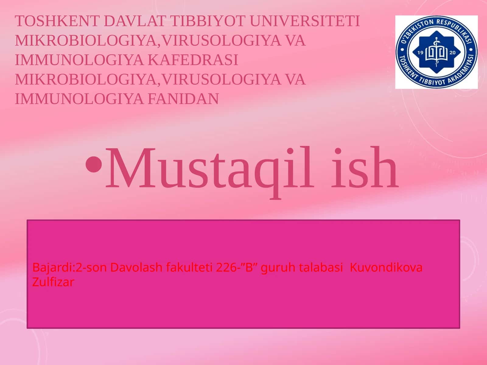 Bakteriyalarning bioplyonka hosil qilishi va uning praktik ahamiyati