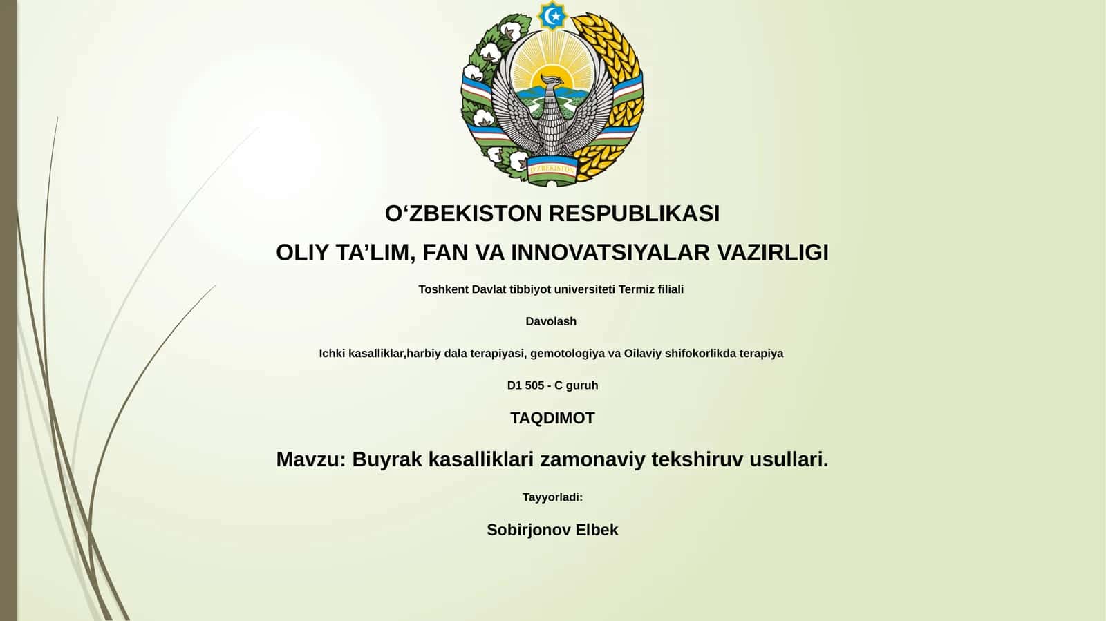Buyrak kasalliklari zamonaviy tekshiruv usullari