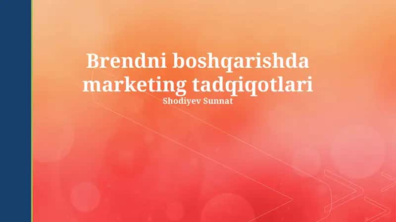 Brendni boshqarishda marketing tadqiqotlari
