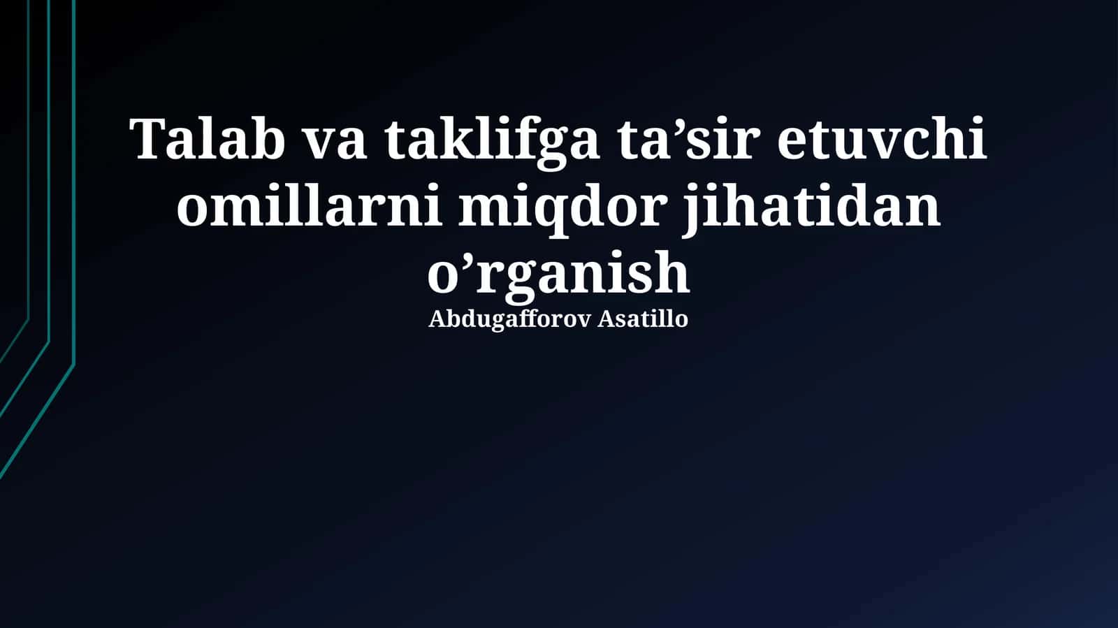 Ta'minotning miqdoriy modellari