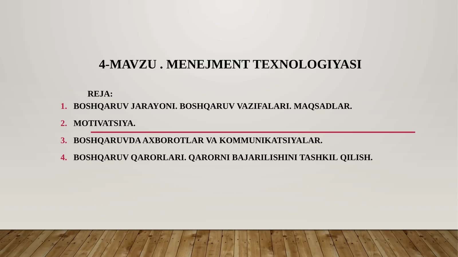 Menejment texnologiyasi