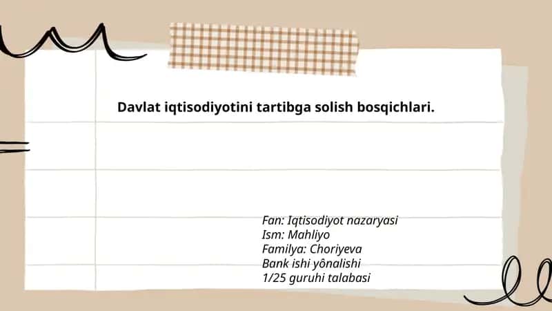 Davlat iqtisodiyotini tartibga solish bosqichlari
