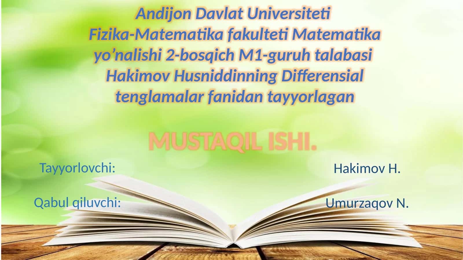 Matematika Yo'nalish