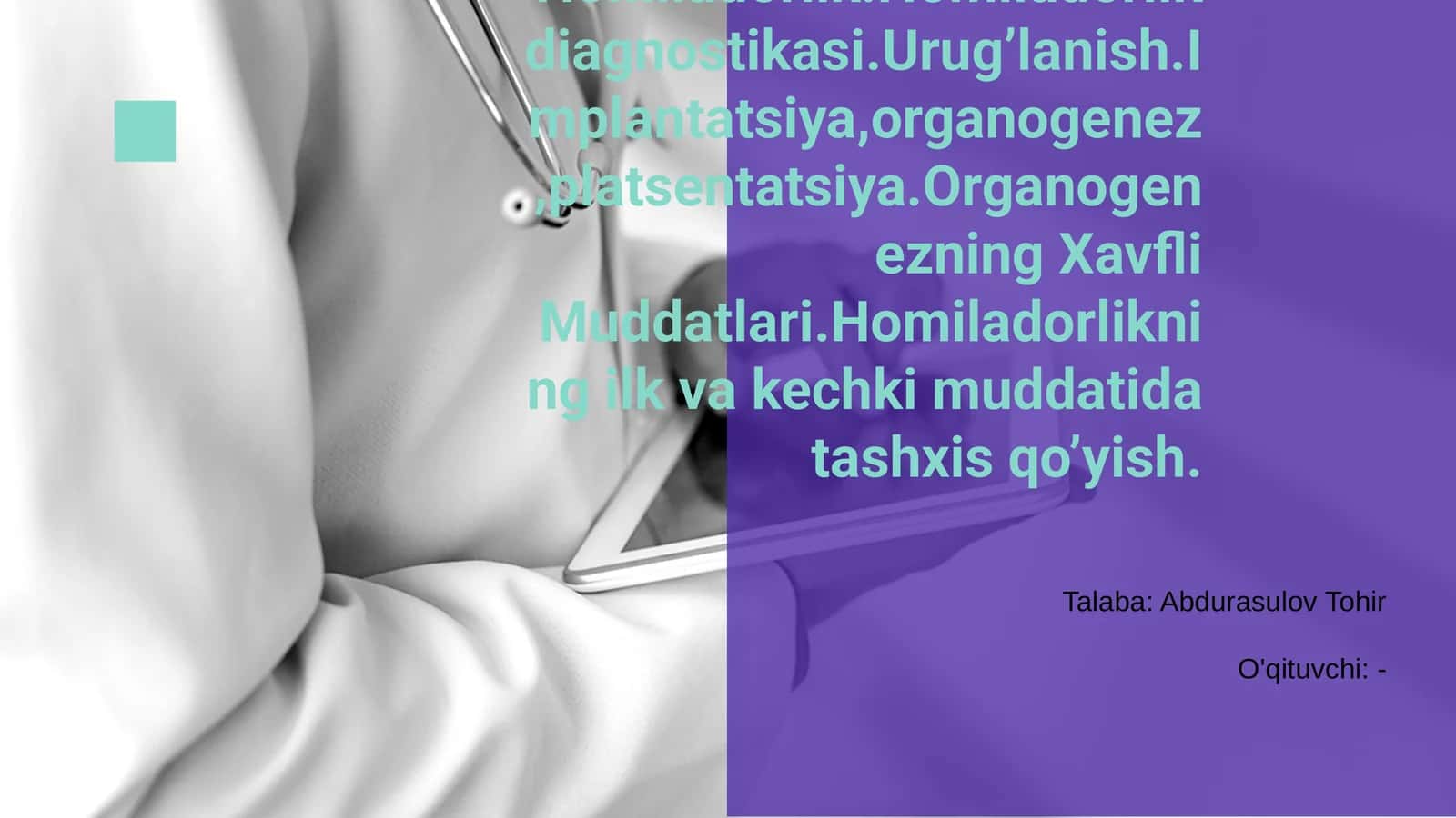 Fiziologik Homiladorlik va uning bosqichlari
