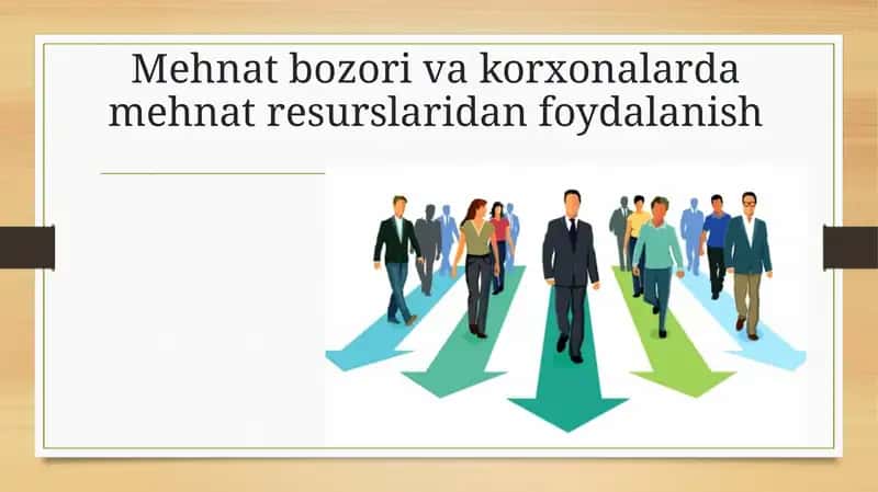 Mehnat bozori va korxonalarda mehnat resurslaridan foydalanish