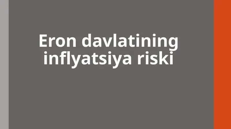 Eron davlatining inflyatsiya riski