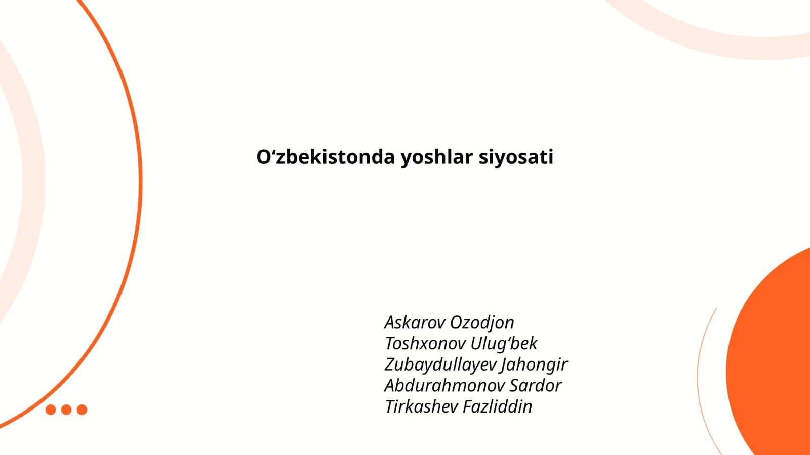 O‘zbekistonda yoshlar siyosati