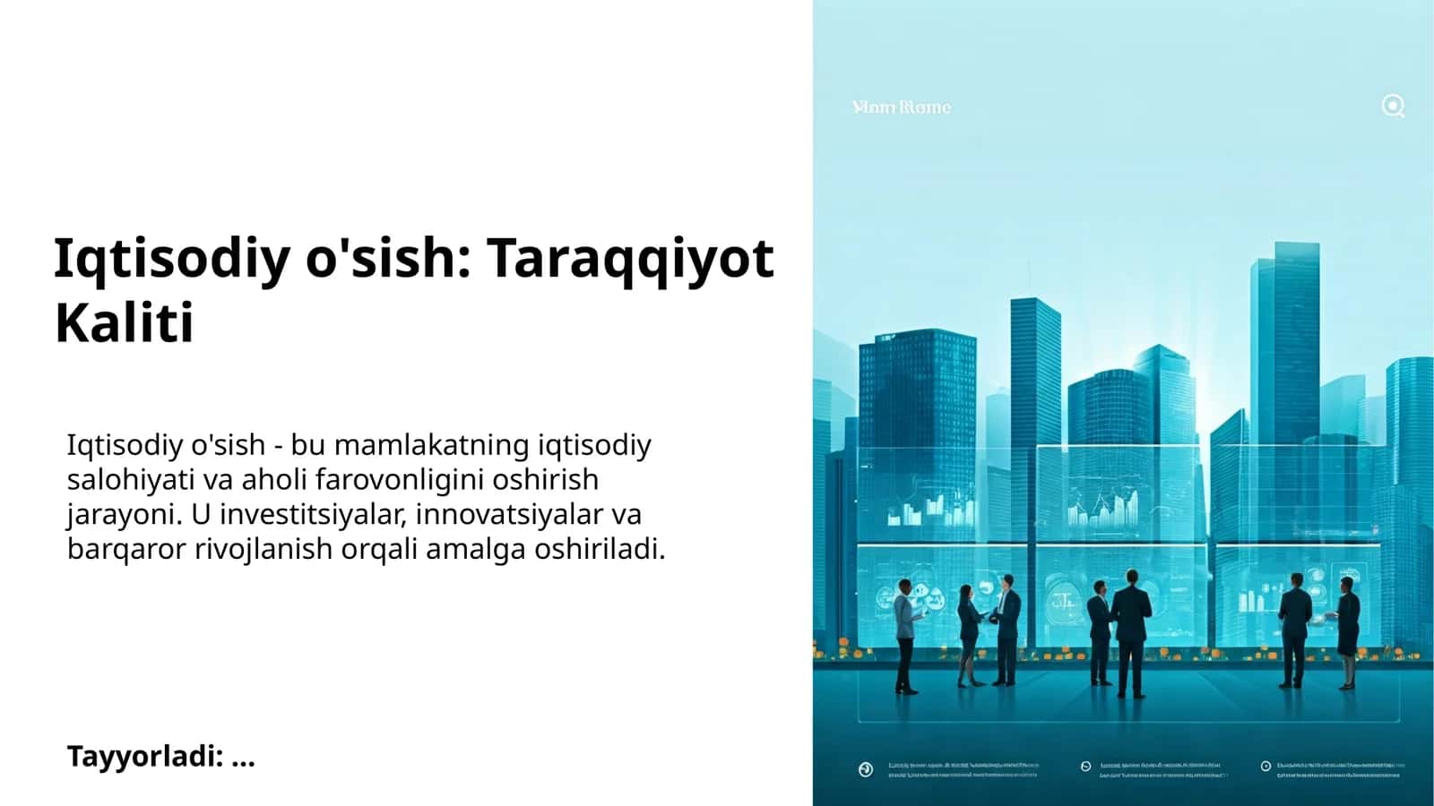 Iqtisodiy o'sish: Taraqqiyot Kaliti