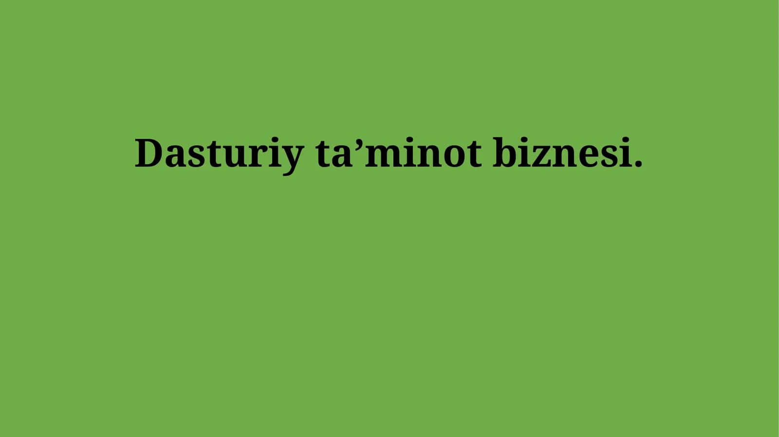 Dasturiy ta’minot biznesi