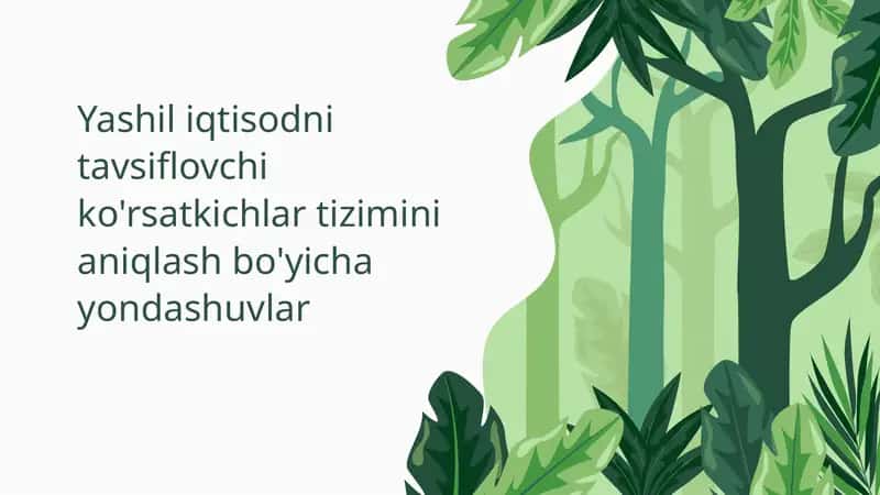 Yashil iqtisodni tavsiflovchi ko'rsatkichlar tizimini aniqlash bo'yicha yondashuvlar