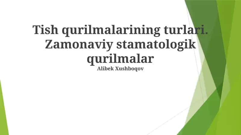Zamonaviy Stomatologik Asbob-uskunalar