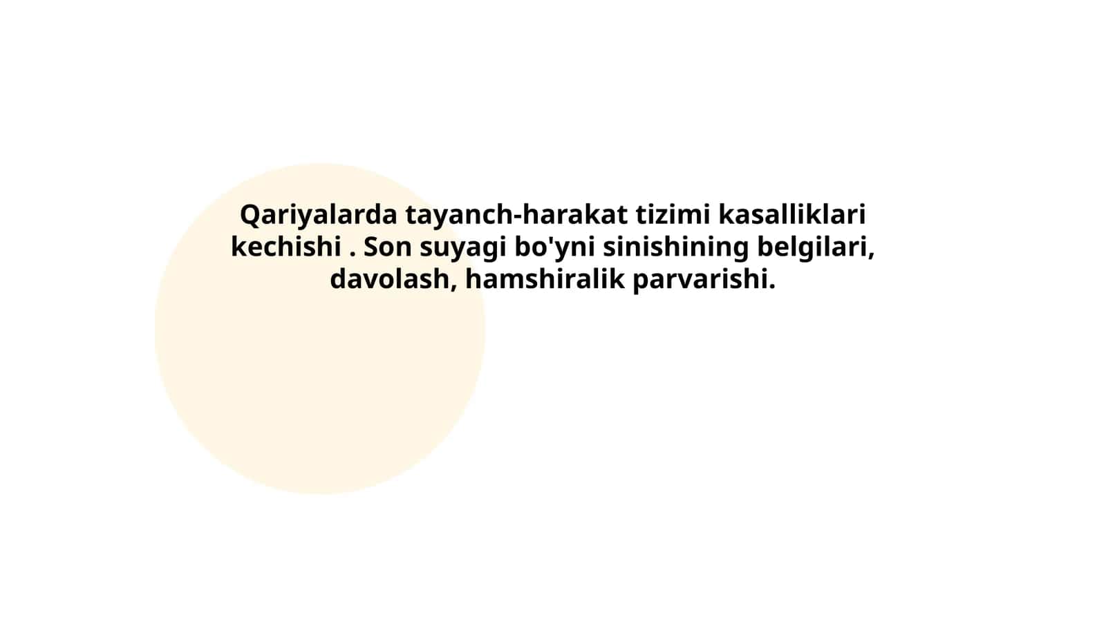 Qariyalarda tayanch-harakat tizimi kasalliklari