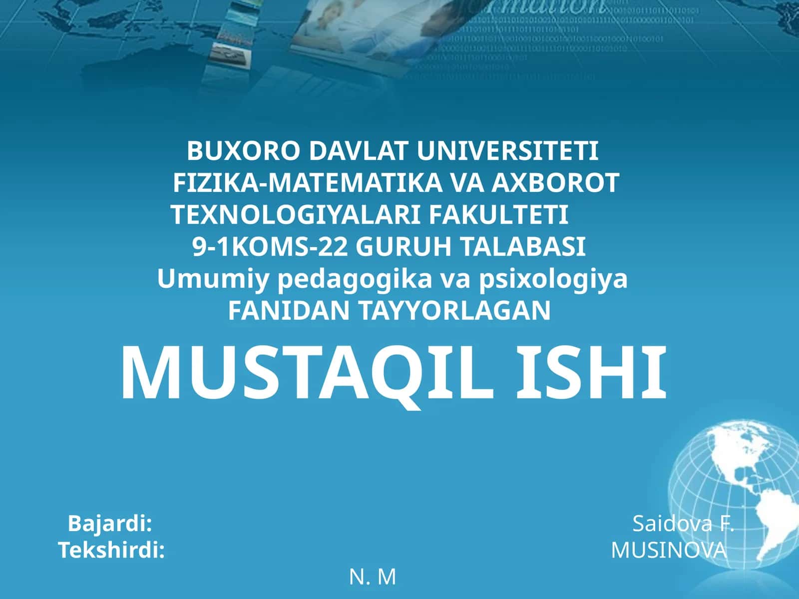 Umumiy pedagogika va psixologiya