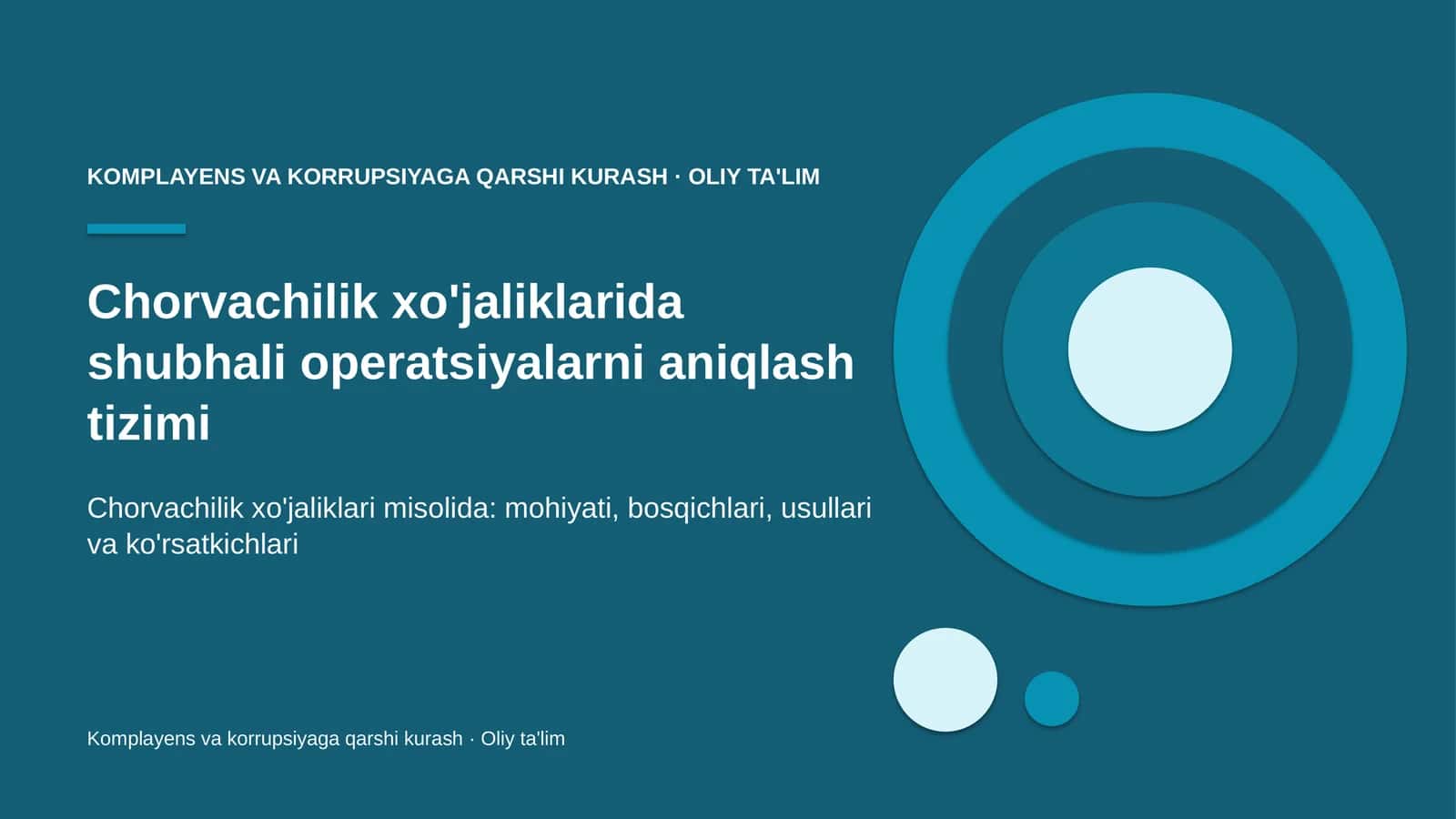 Chorvachilik xo'jaliklarida shubhali operatsiyalarni aniqlash tizimi