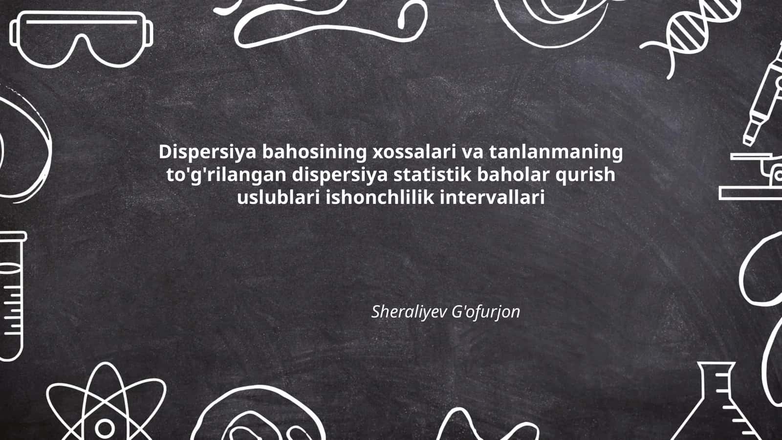 Dispersiya bahosining nazariy asoslari