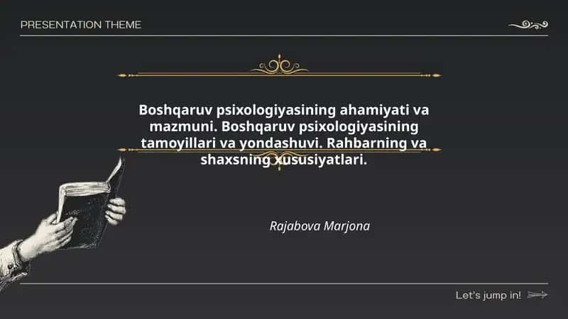 Boshqaruv psixologiyasining ahamiyati