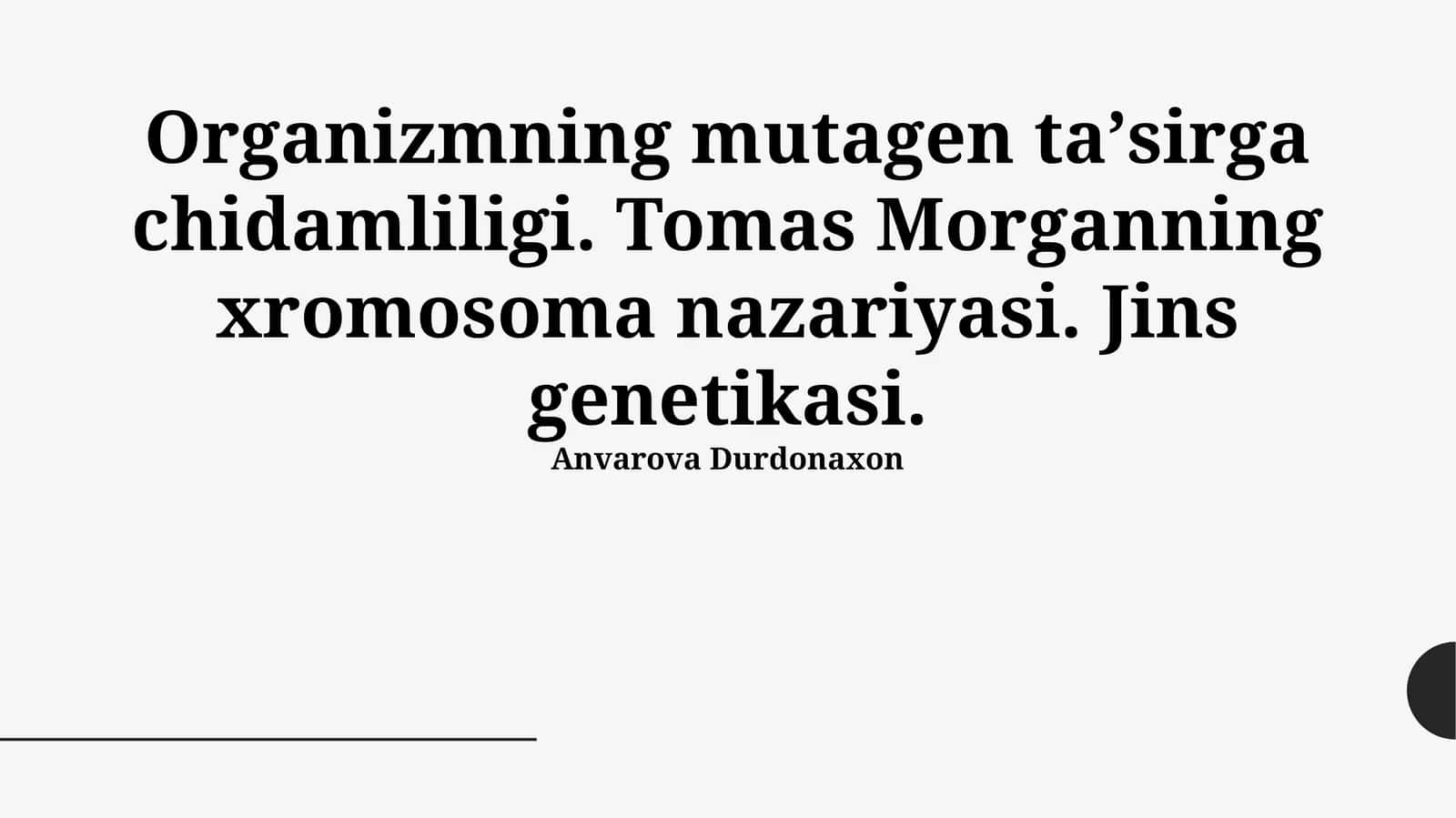 Organizmning mutagen ta'sirga chidamliligi