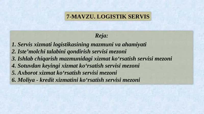 LOGISTIK SERVIS