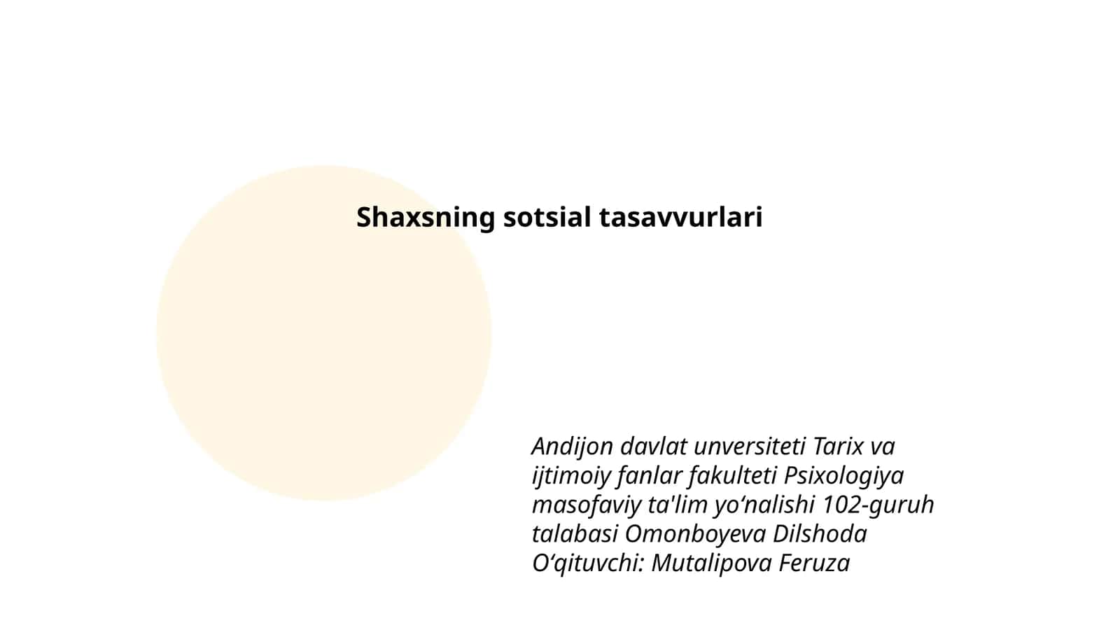 Shaxsning sotsial tasavvurlari