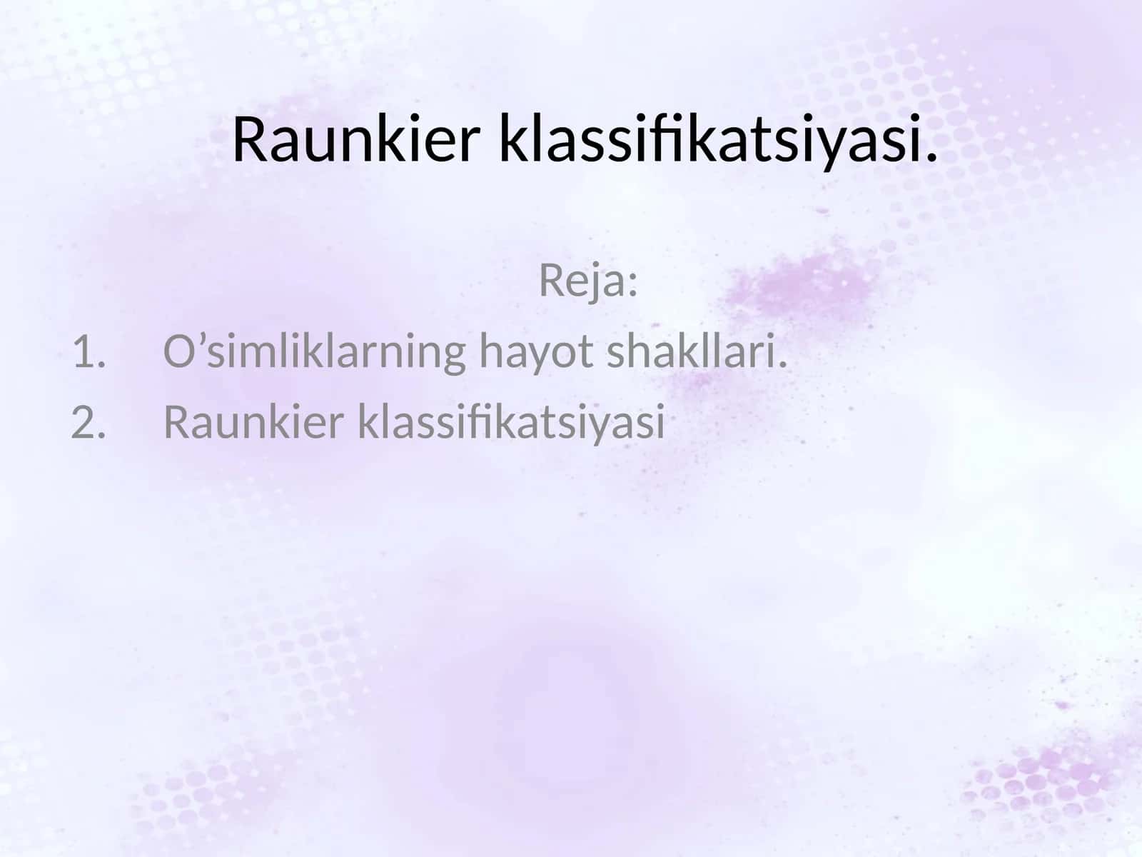 Raunkier klassifikatsiyasi