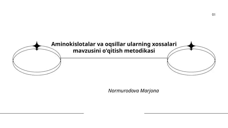Aminokislotalar va oqsillar ularning xossalari mavzusini oʻqitish metodikasi