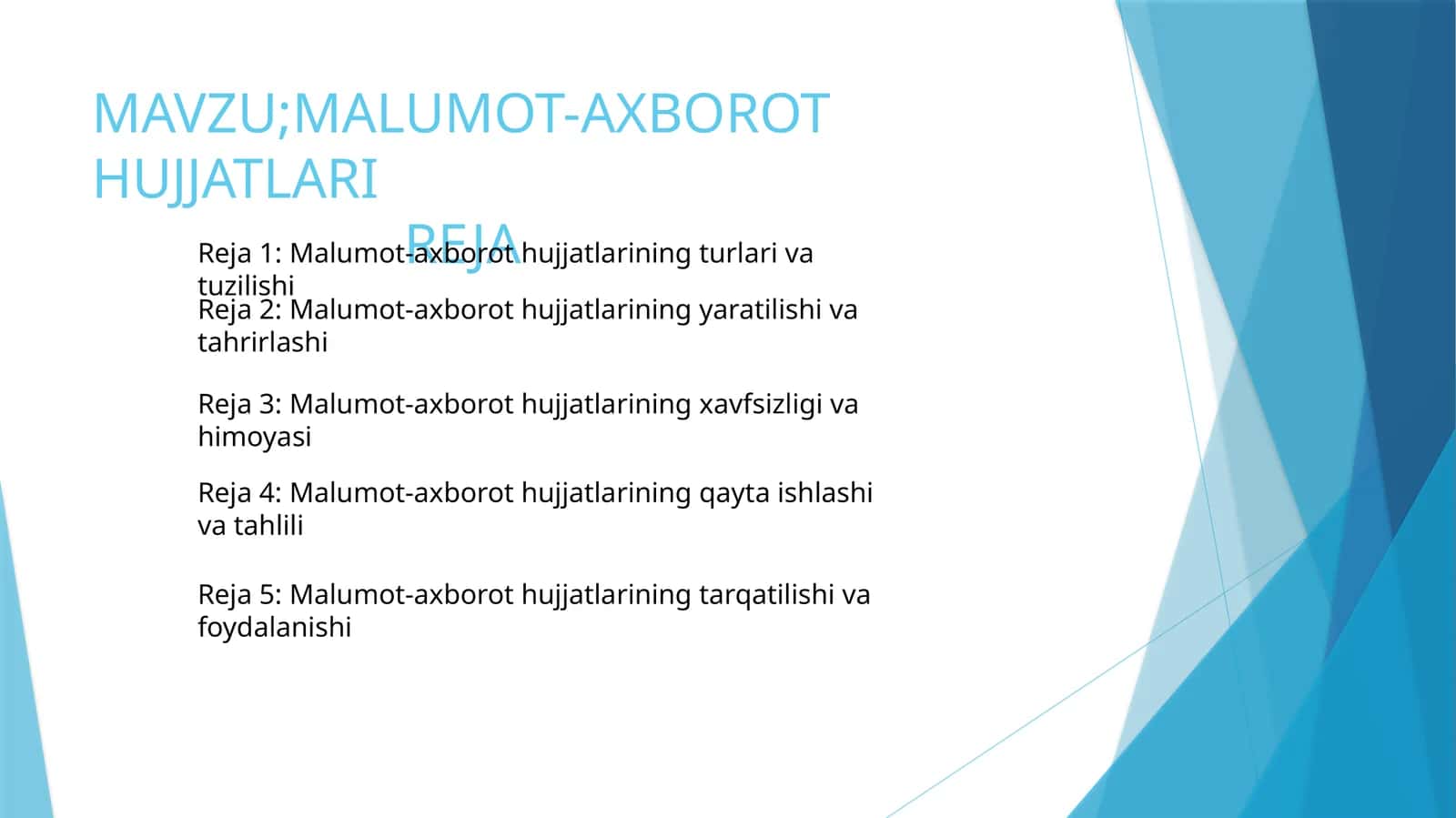 MALUMOT-AXBOROT HUJJATLARI