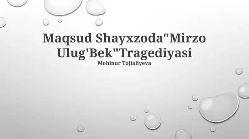 Mirzo Ulug'Bek Tragediyasi