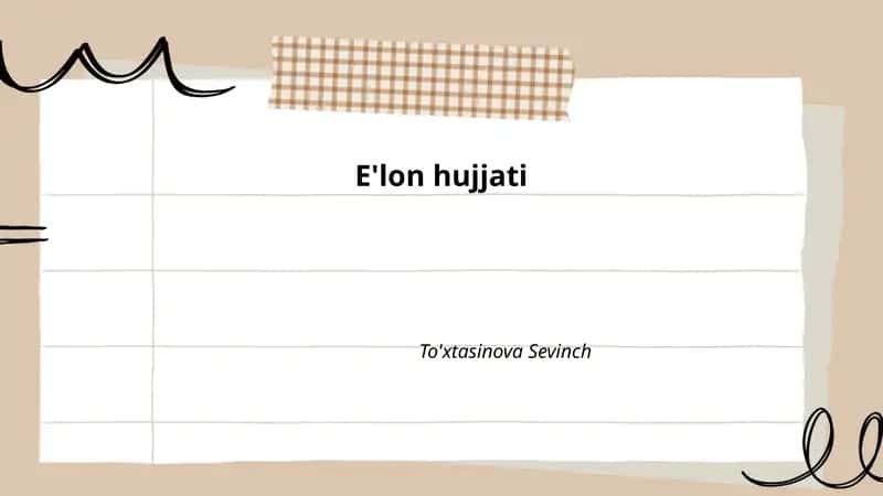 E'lon hujjati