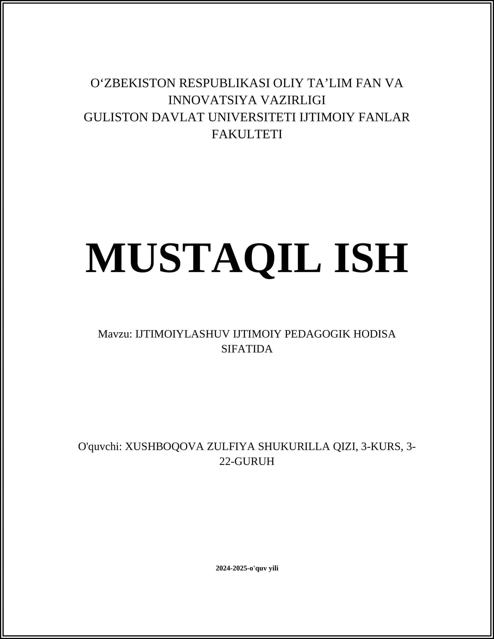 Ijtimoiylashuv Ijtimoiy Pedagogik Hodisa Sifatida