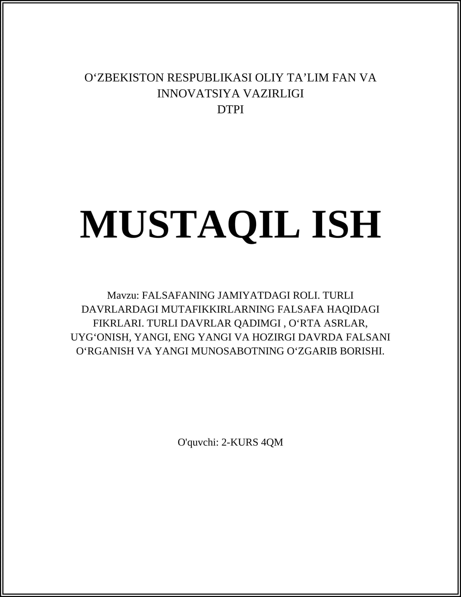 Qadimgi dunyo falsafasi va jamiyat