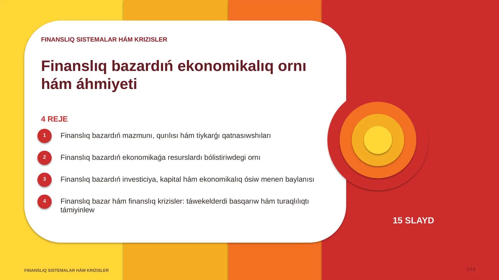 FINANSLIQ SISTEMALAR HÁM KRIZISLER