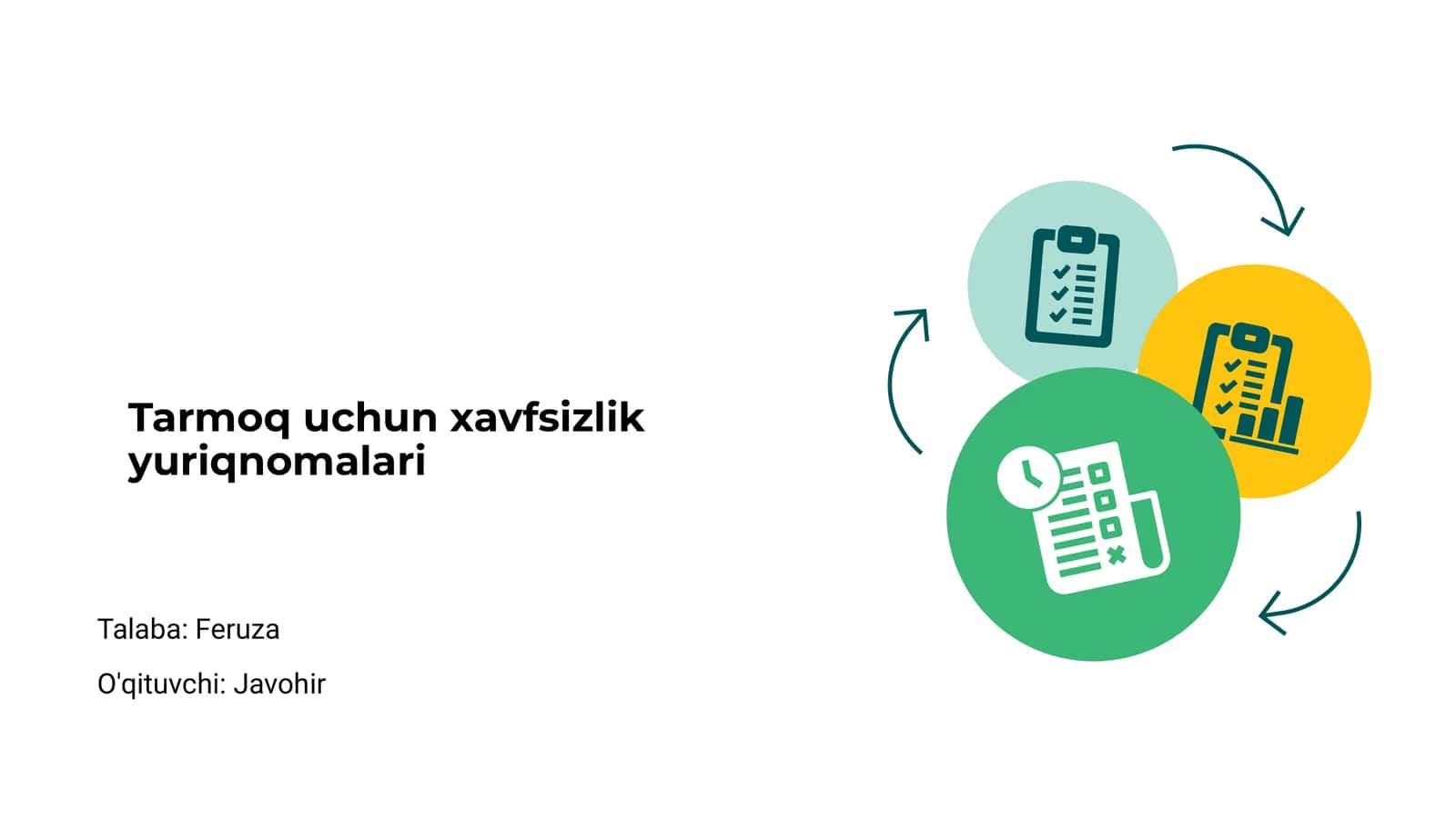 Tarmoq uchun xavfsizlik yuriqnomalari