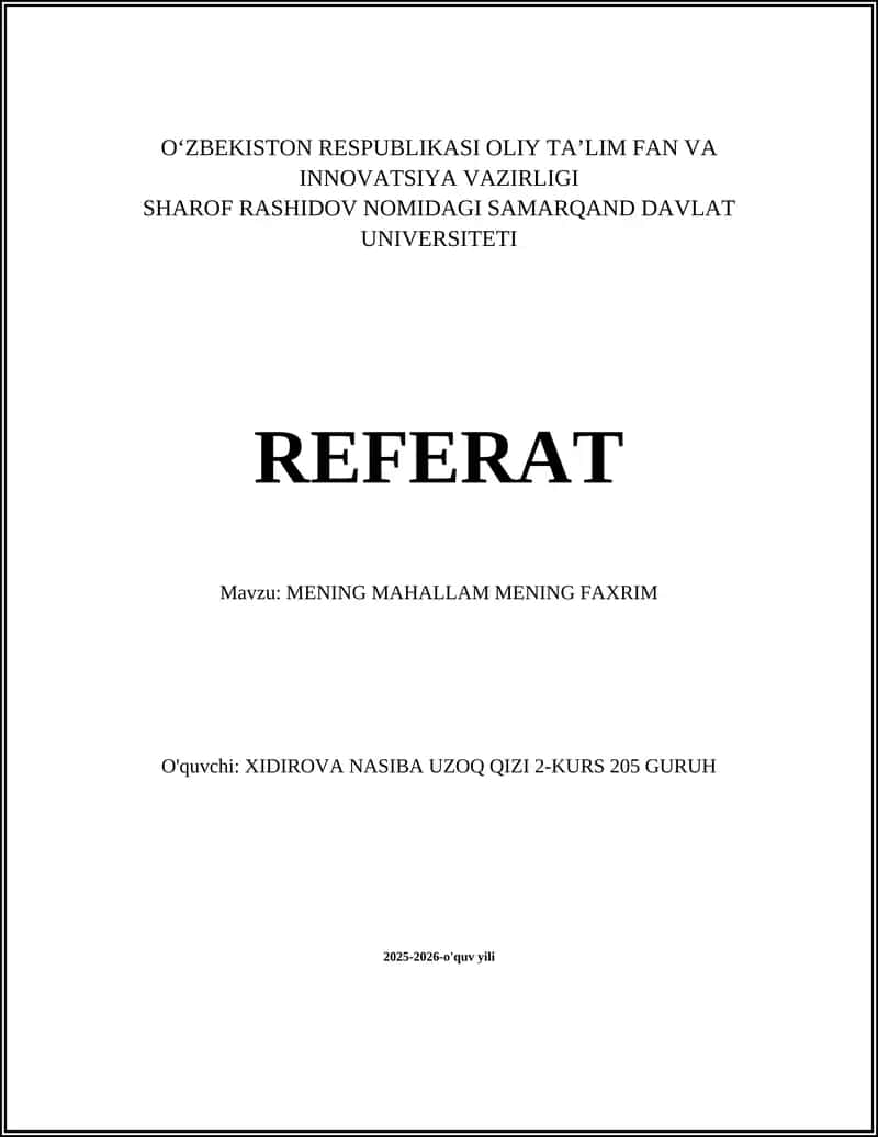 MENING MAHALLAM MENING FAXRIM