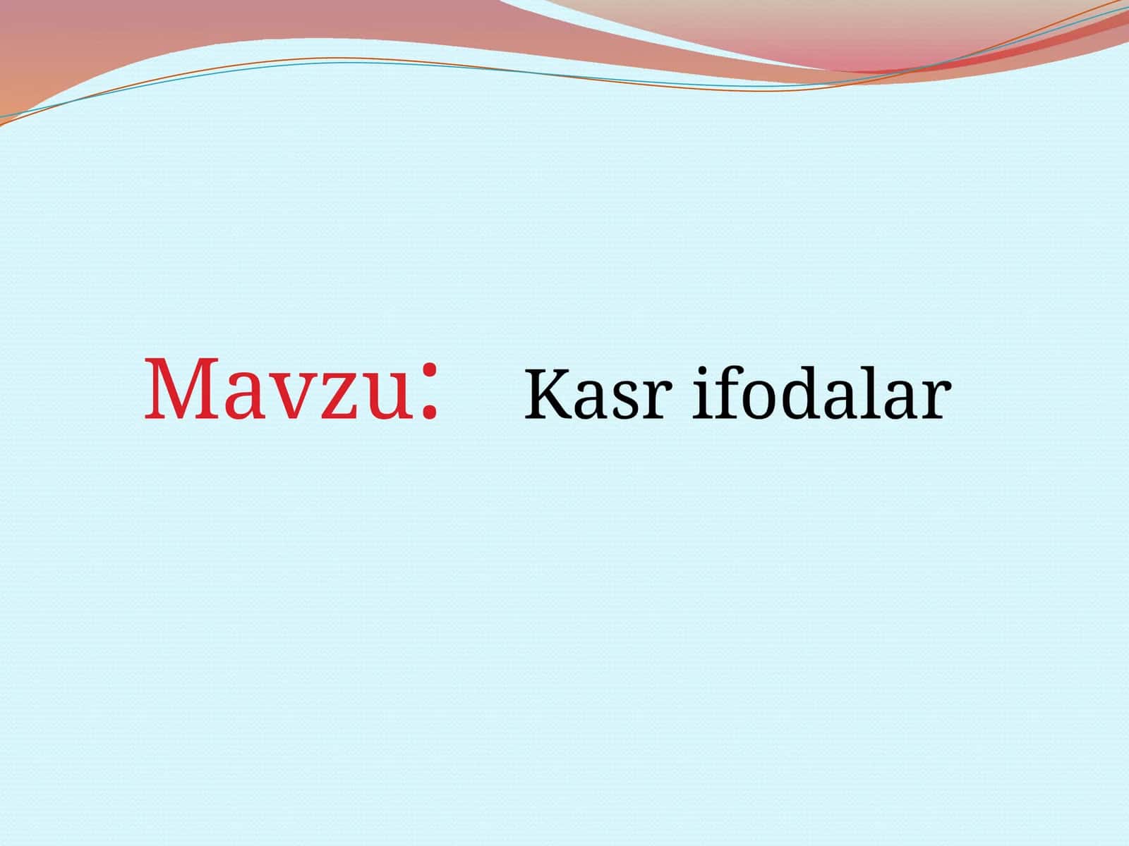 Kasr ifodalar