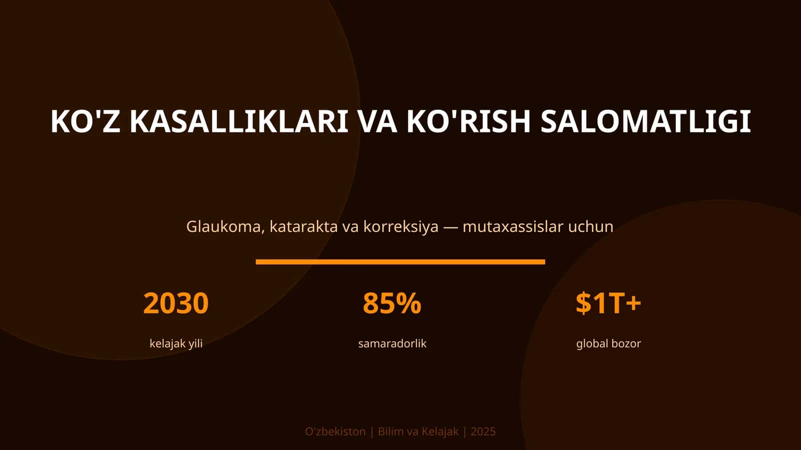 KO'Z KASALLIKLARI VA KO'RISH SALOMATLIGI