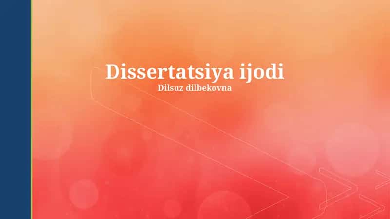 Dissertatsiya Yaratish Jarayoni