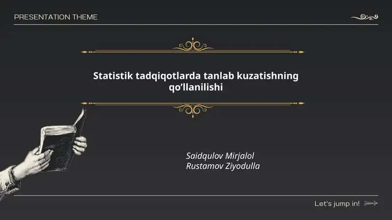 Statistik tadqiqotlarda tanlab kuzatishning qo’llanilishi