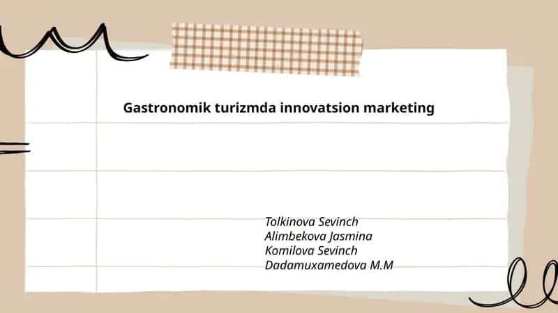 Gastronomik turizmda innovatsion marketing