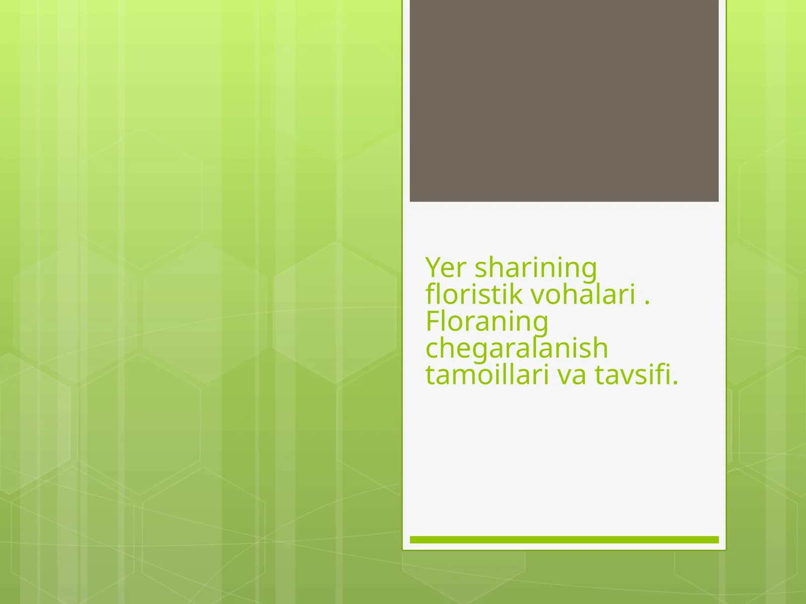 Yer sharining floristik vohalari