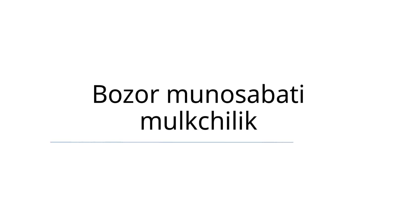 Bozor munosabati mulkchilik