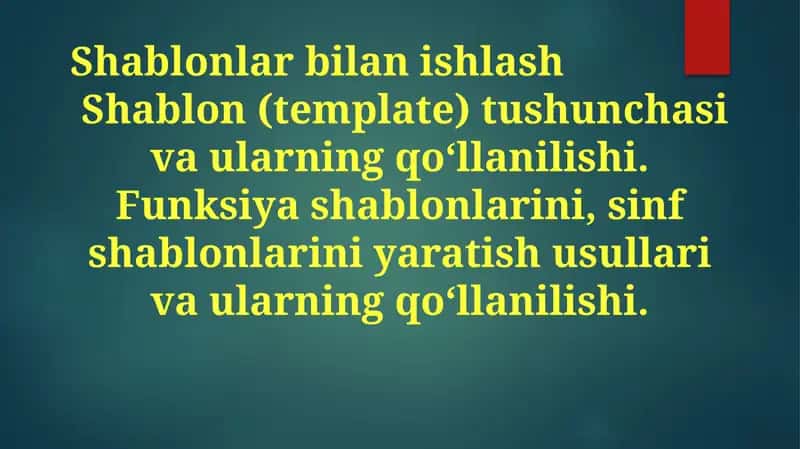 Funktsiya Shablonlari
