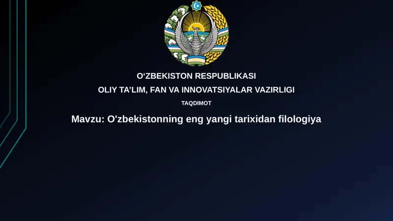 O'zbekistonning eng yangi tarixidan filologiya