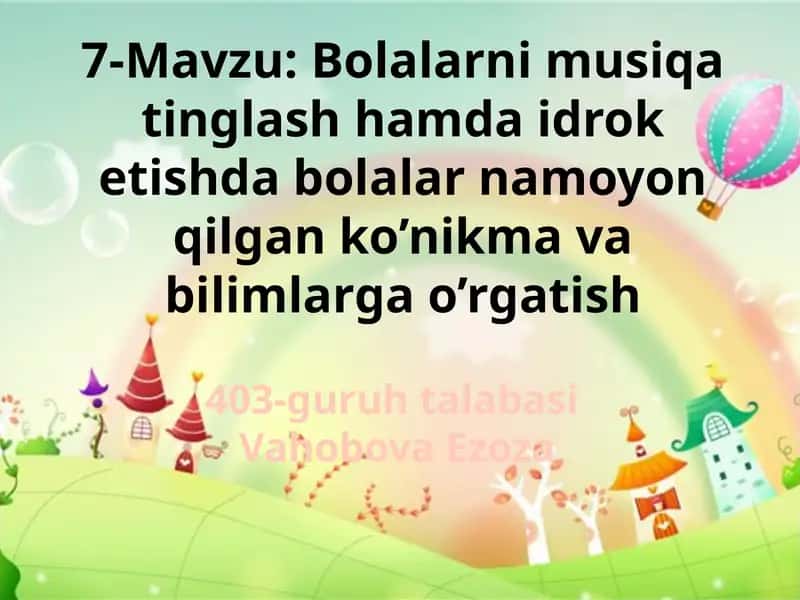 Bolalarni musiqa tinglash