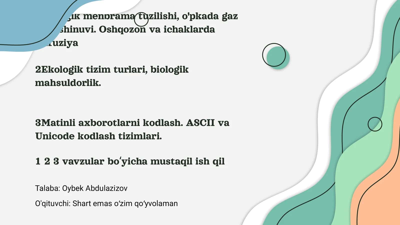 Biologik membrana tuzilishi va funktsiyalari
